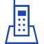 blue icon of a cordless phone