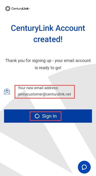 CenturyLink email account sign in screen