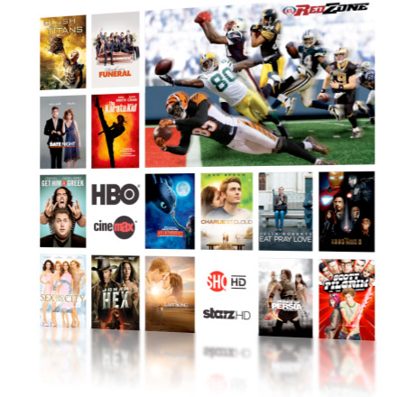 Wall of movie and sports channels.