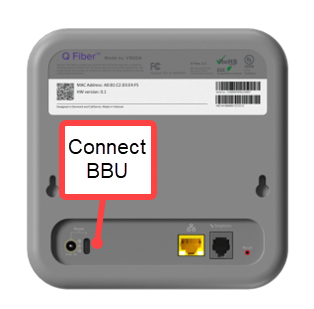 The back of the Air-Line Adapter, showing the BBU connection