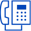 blue icon of a business phone