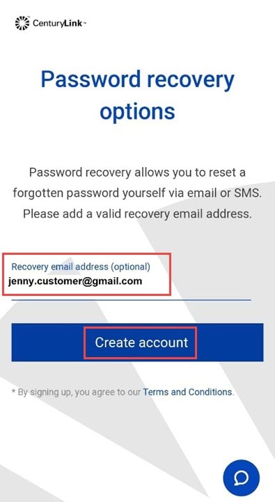 CenturyLink email backup email option