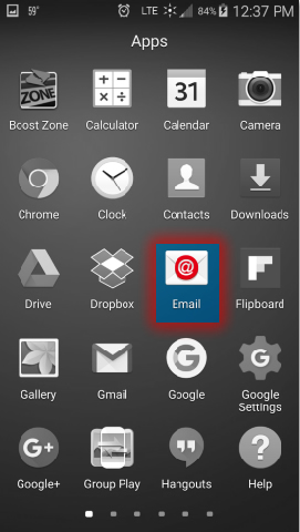 Set up email on Android device step 2