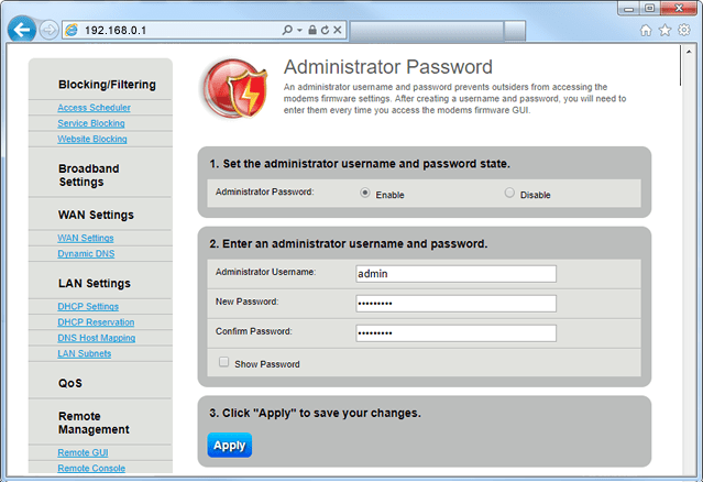 Set Administrator Password Step 6