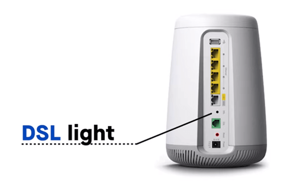 Back of C4000LG showing DSL light