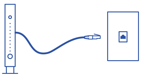Diagram of modem plugging into jack with no filter