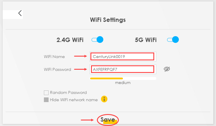 Changing WiFi settings detail - C3510XZ interface