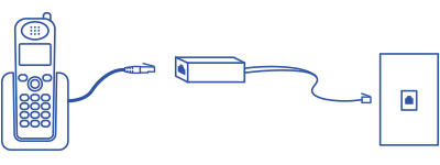 Diagram of phone plugging into DSL filter