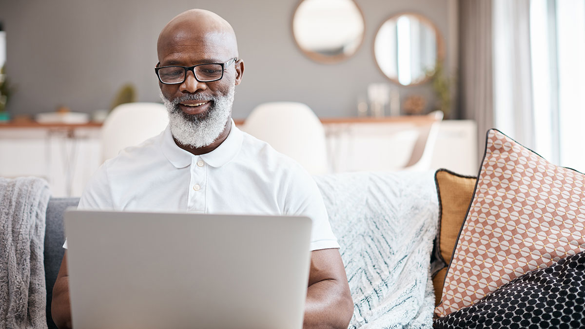 senior man on laptop