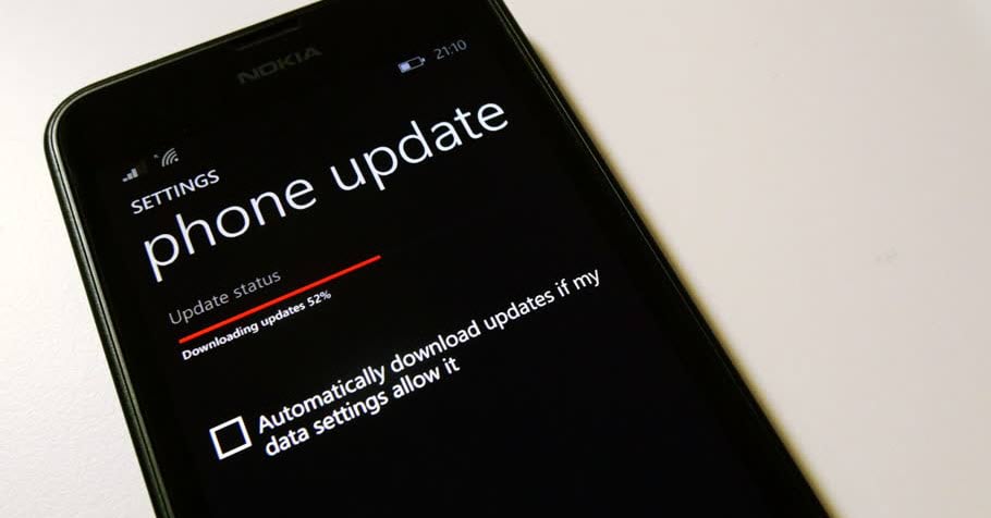 Smartphone showing system updating