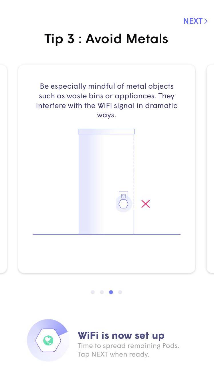 HomePass app, pod tip 3 screen