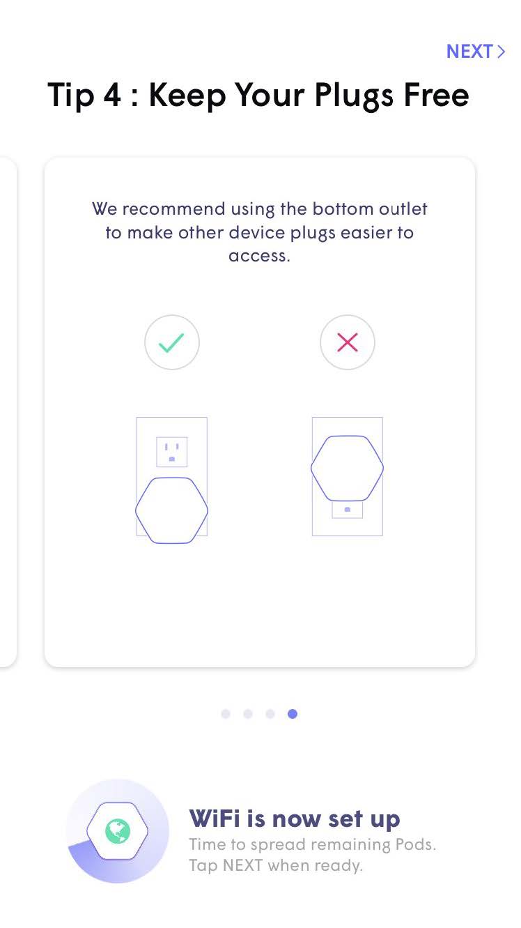 HomePass app, pod tip 4 screen