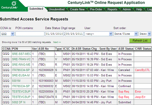 Checking request status