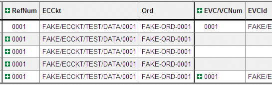 RefNum and EVCVCNum columns