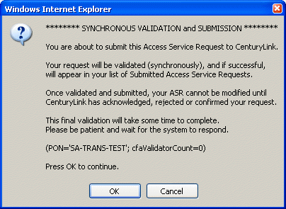 Synchronous Submission message