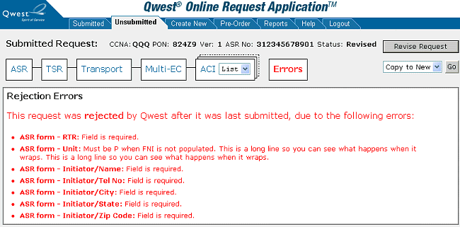 Submitted Request Submitted Request