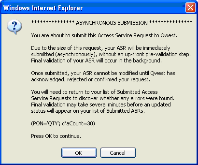 Asynchronous Submission message